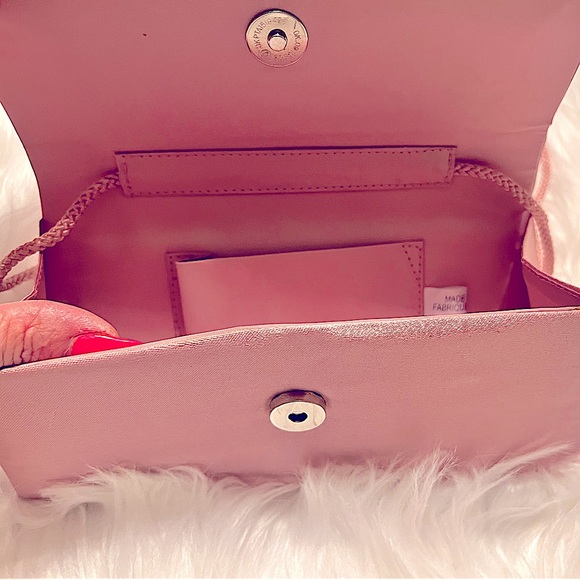 Vintage Pink Satin Clutch Bag - Picture 4 of 5